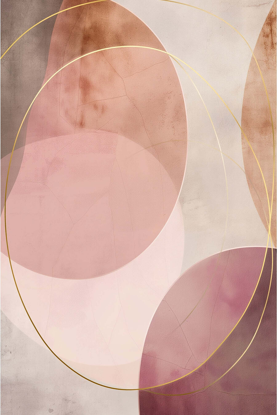 Anéis cor-de-rosa e dourados — design completo