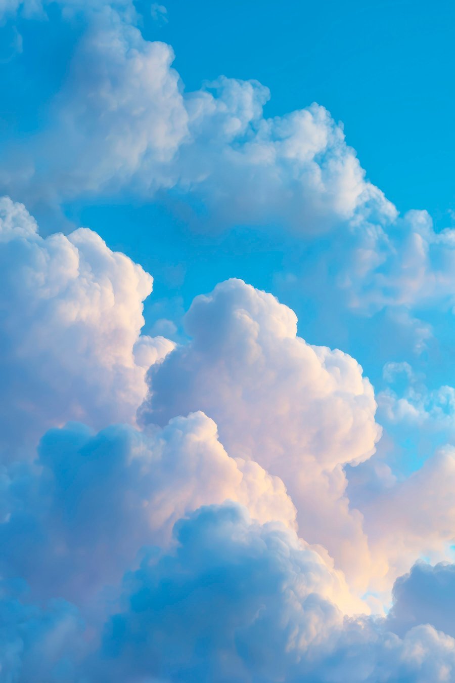 Nuvens azuis e rosa — design completo