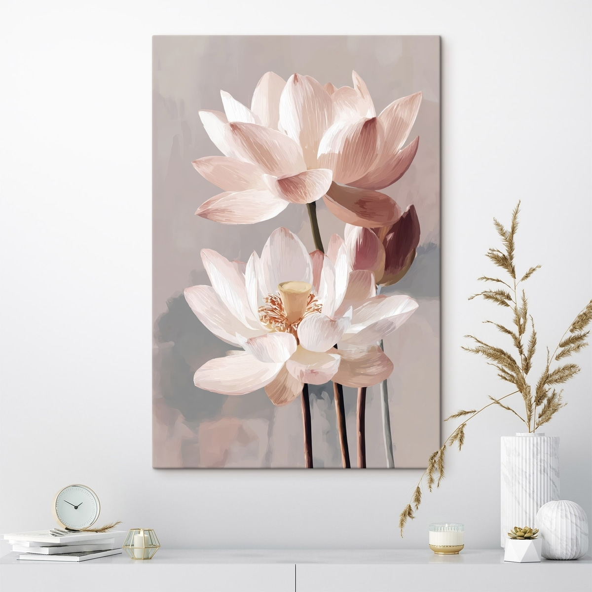 Lótus cor-de-rosa num interior