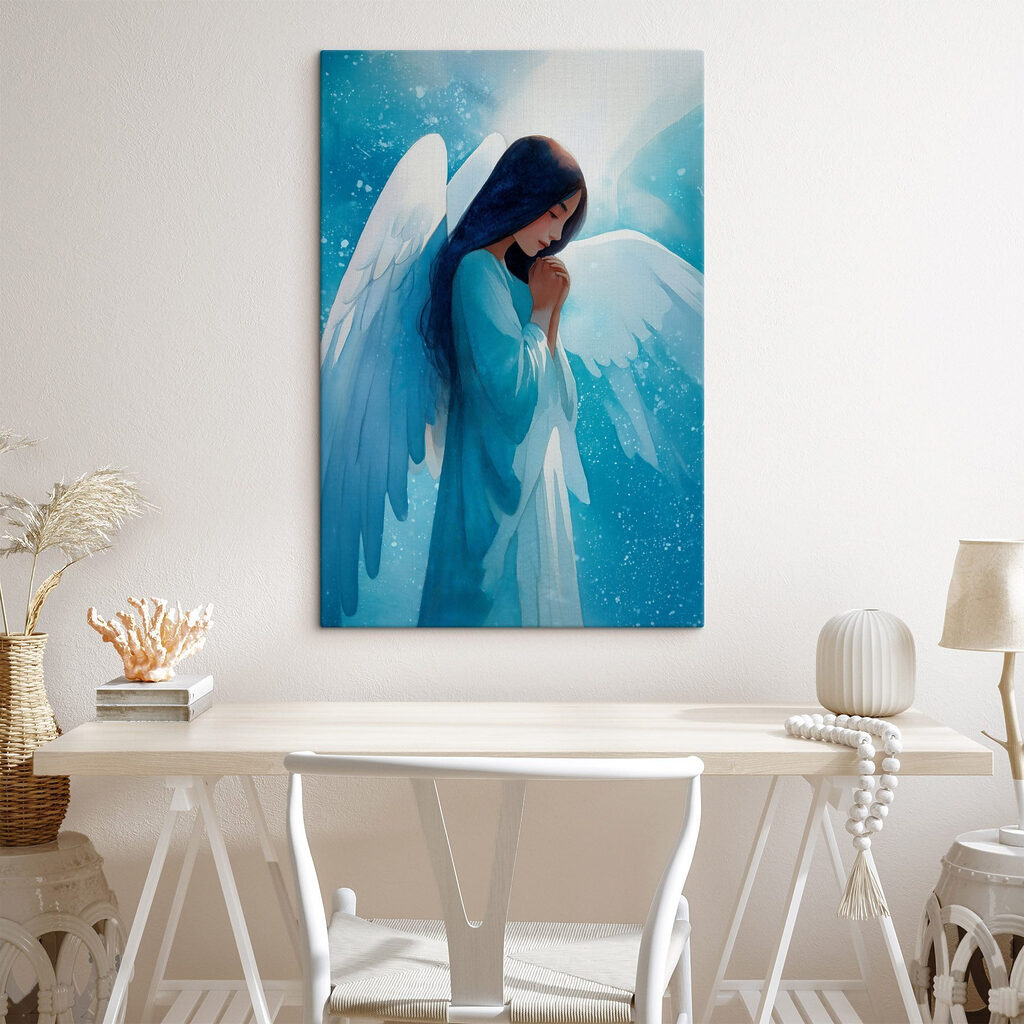 Anjo azul inclinado — interior 2