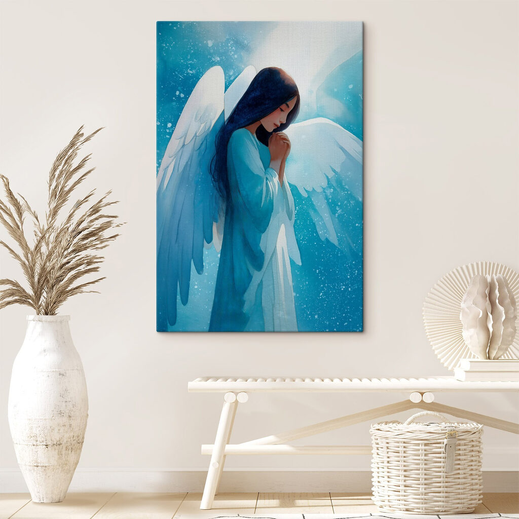 Anjo azul inclinado — interior 3