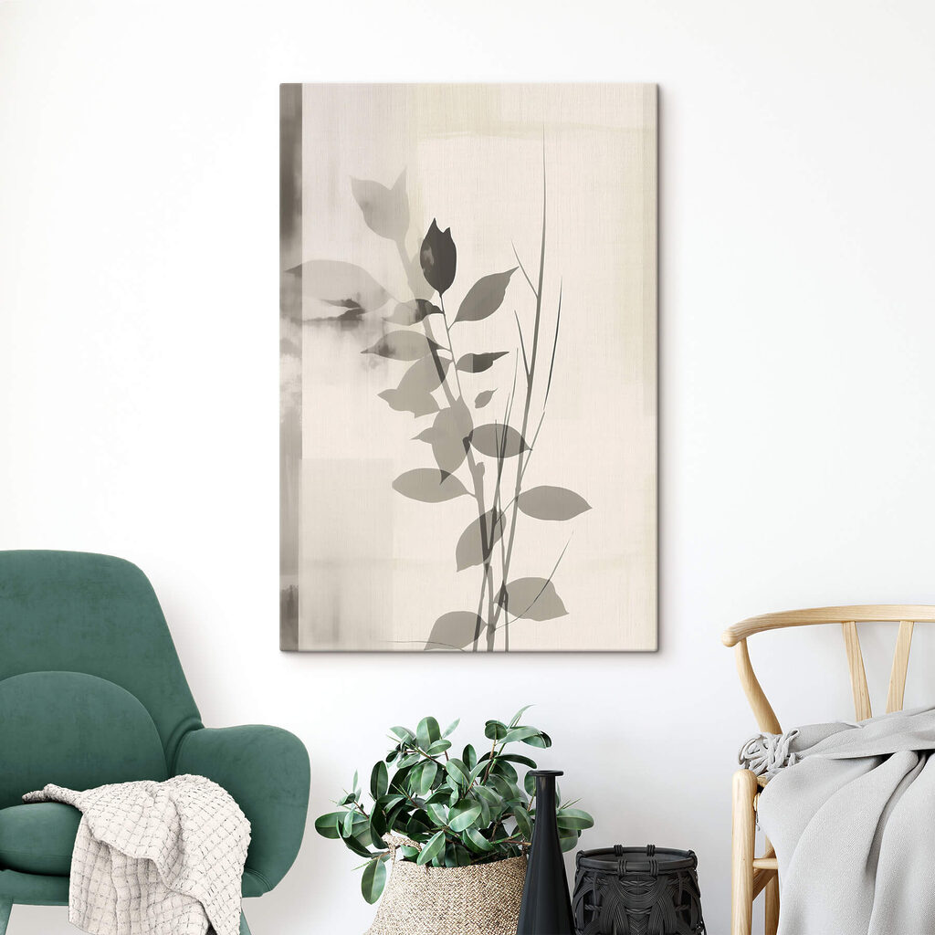 Ramo cinzento sobre branco — interior 2