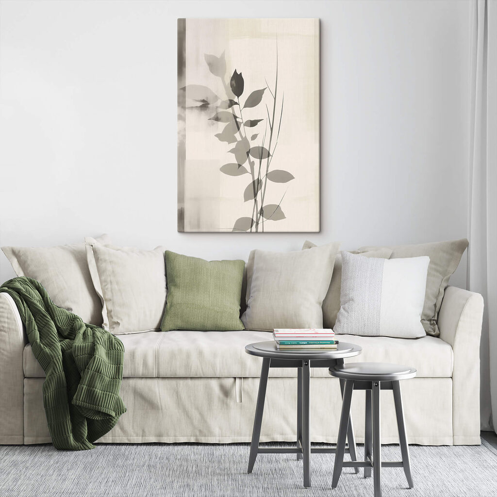 Ramo cinzento sobre branco — interior 3