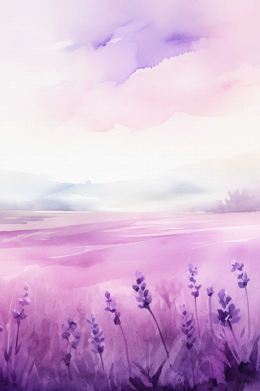 Lavanda em aguarela — design completo