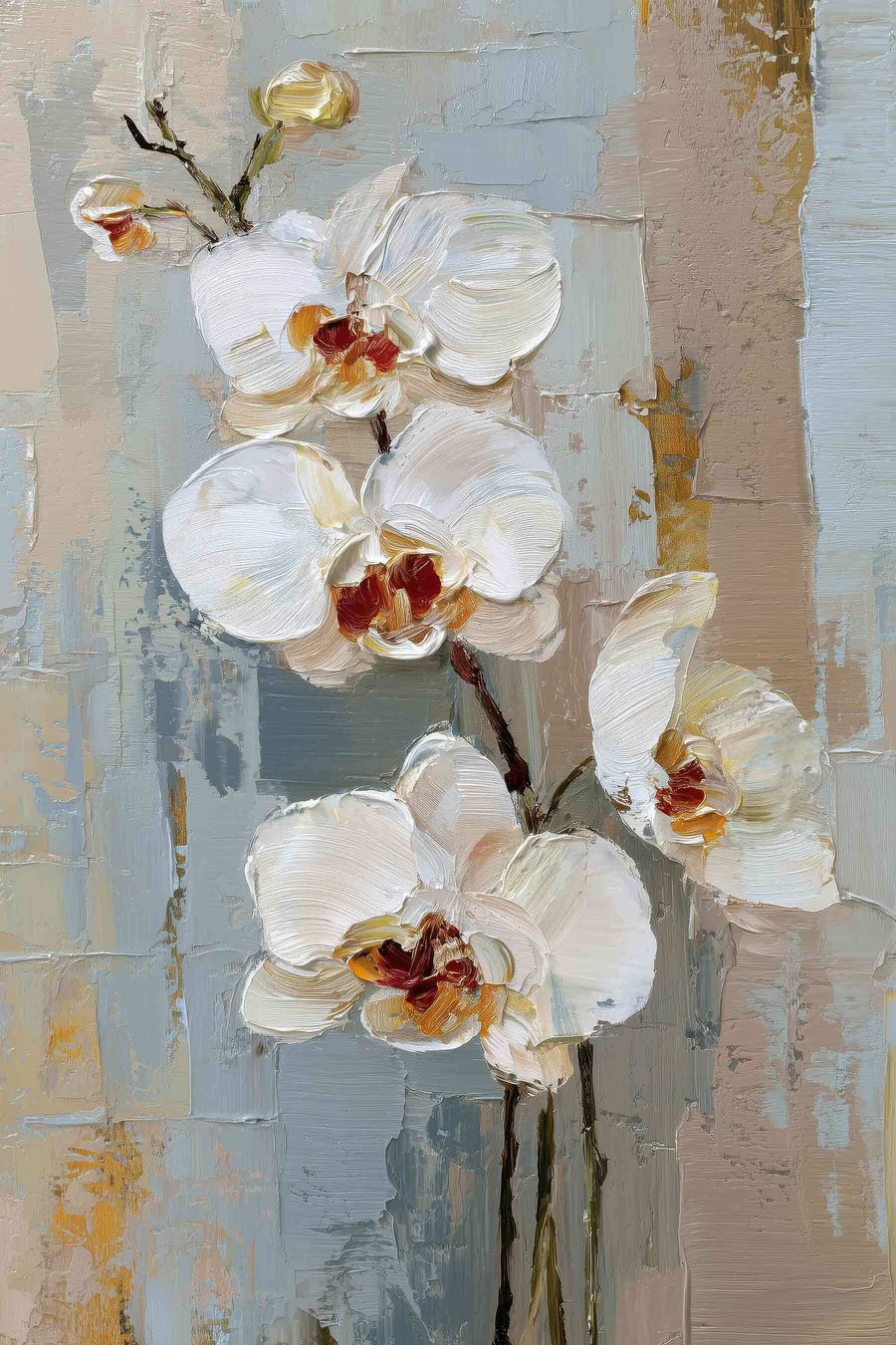 Orquídeas brancas em óleo — design completo