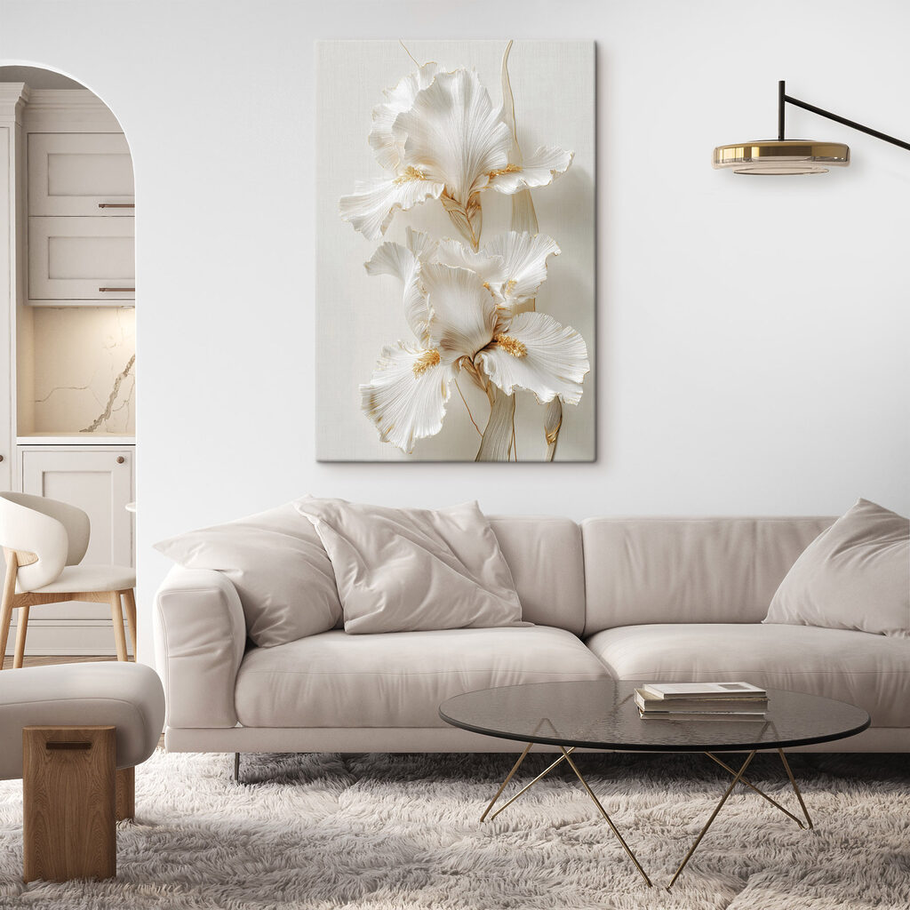 Íris brancas com dourado — interior 2