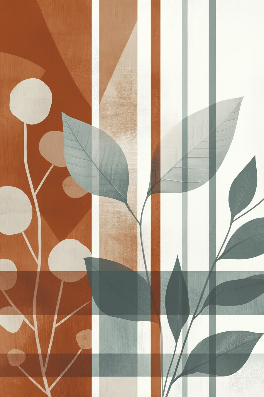 Folhas verdes entre riscas — design completo