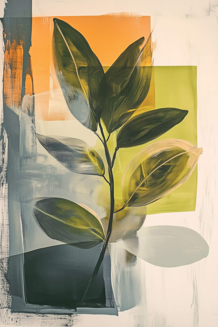 Ramo verde sobre laranja — design completo
