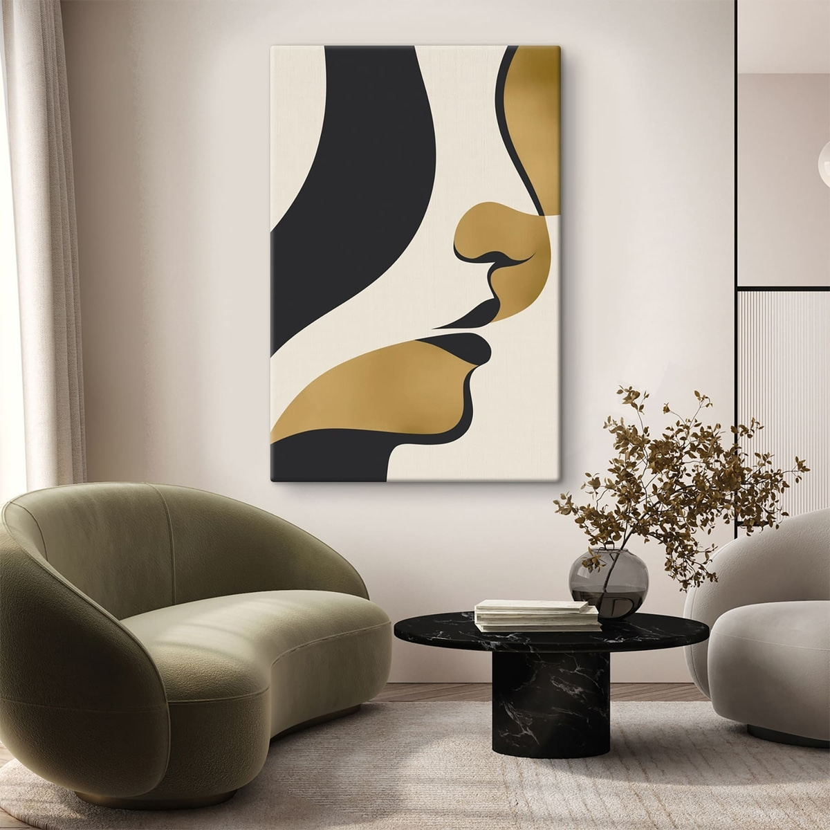 Silhueta de rosto abstrata — interior 2