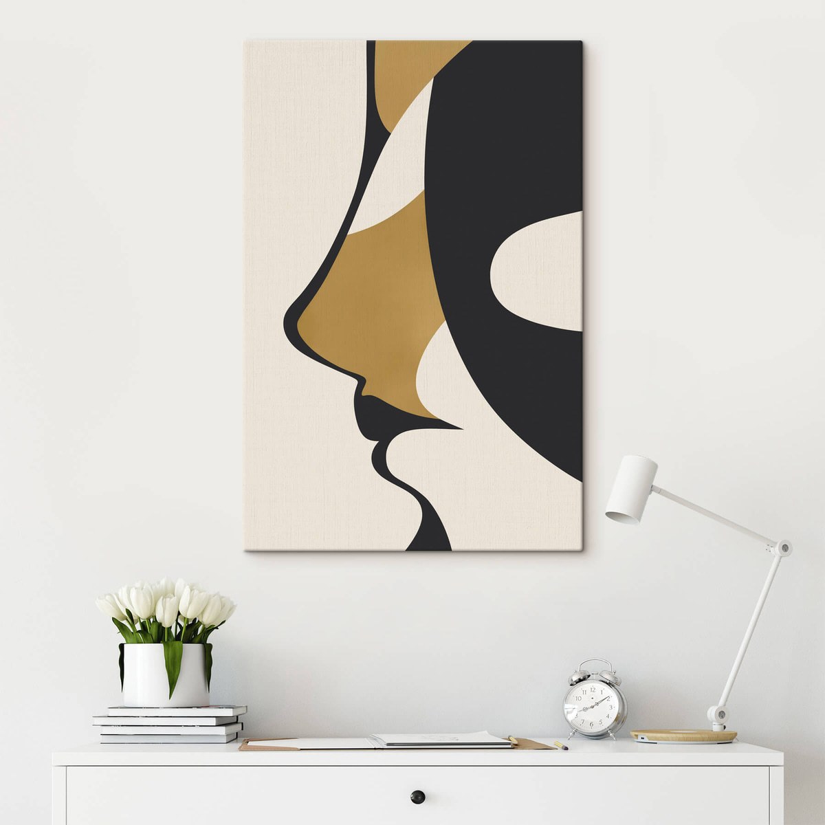 Silhueta de rosto abstrata — interior 3