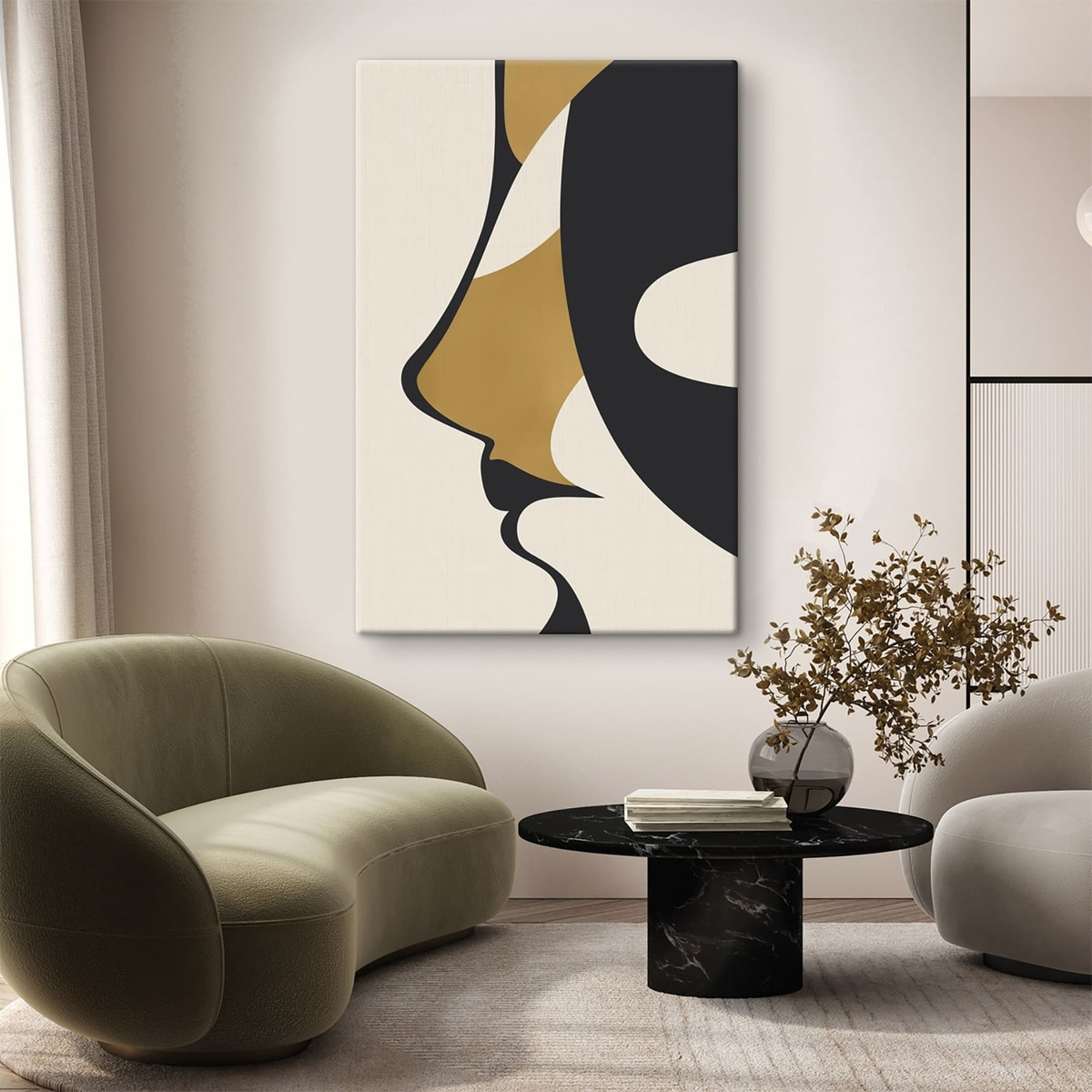 Silhueta de rosto abstrata — interior 2