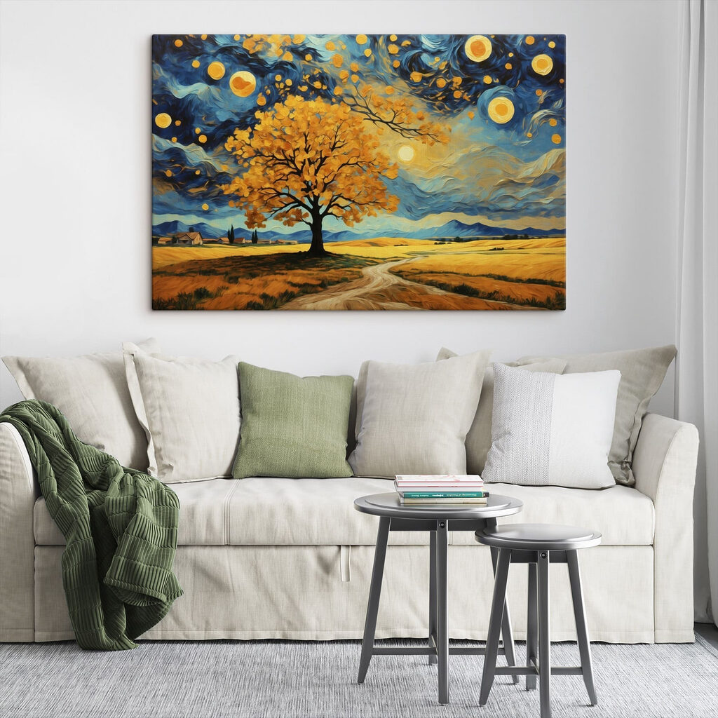 Árvore dourada sob estrelas — interior 6