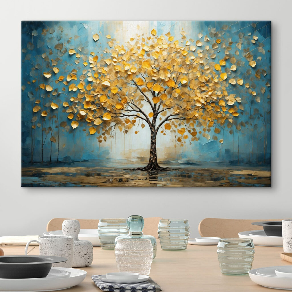 Árvore dourada em azul — interior 6