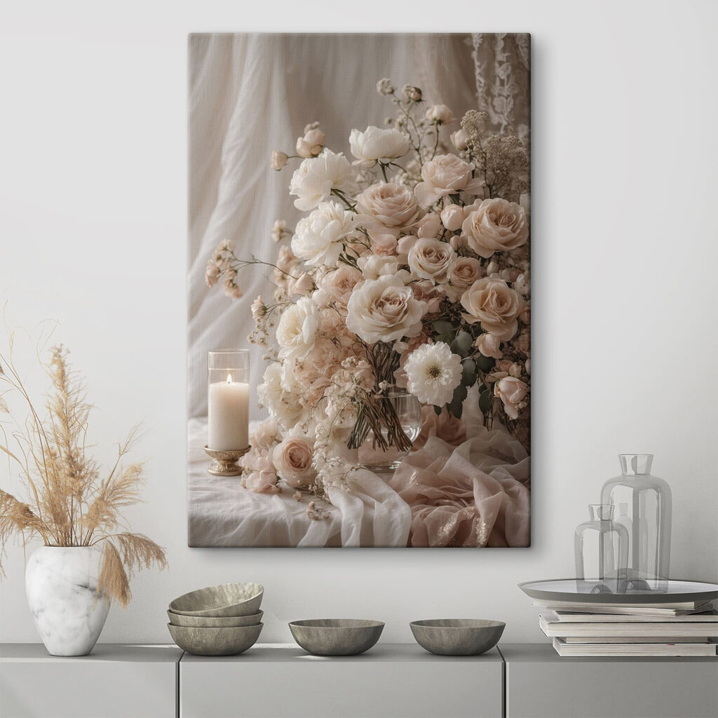 Rosas e vela acesa — interior 1