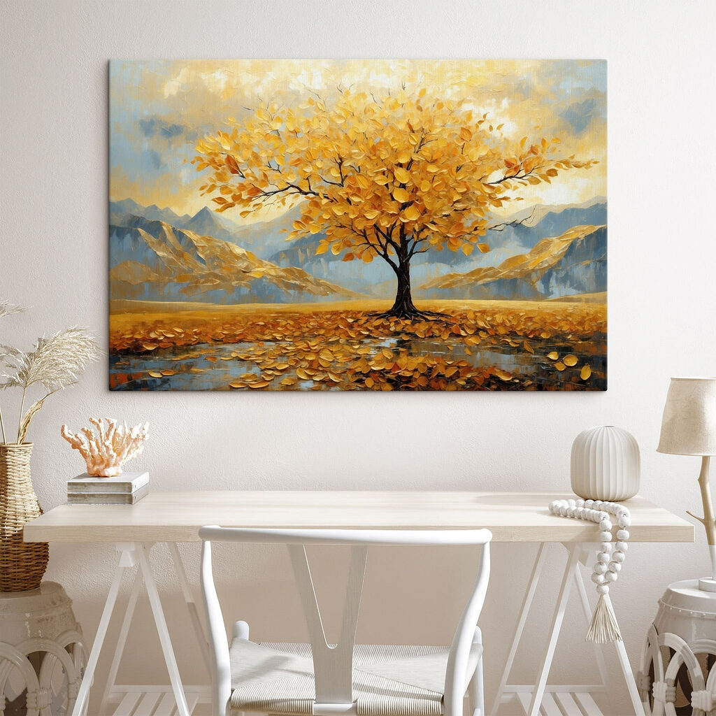 Árvore dourada e montanhas — interior 1
