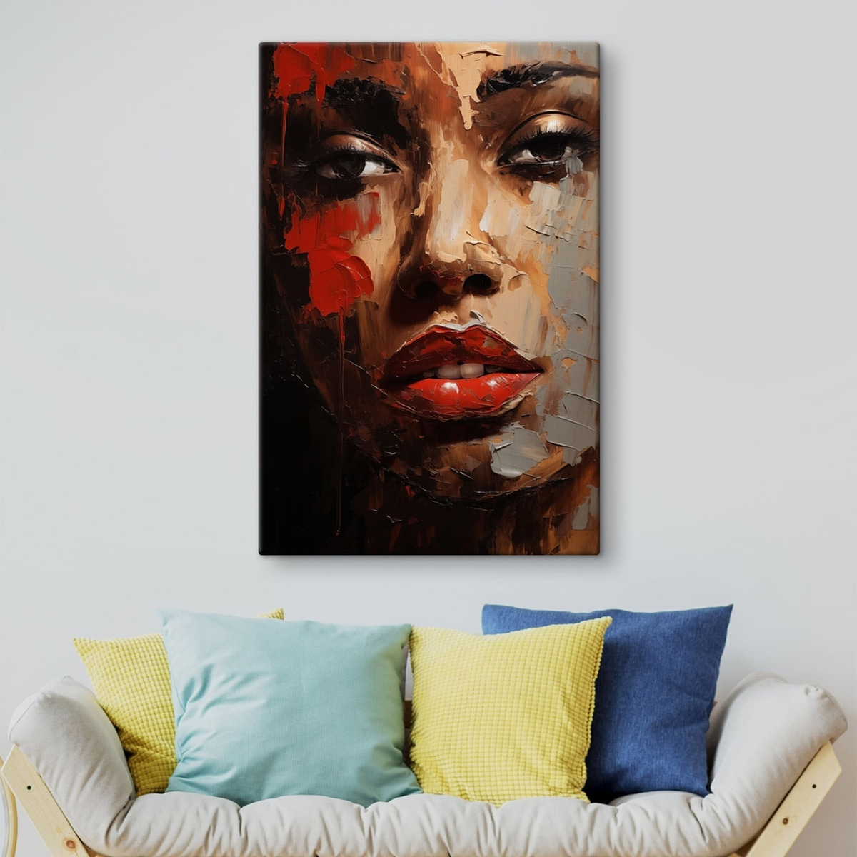 Mulher com acentos vermelhos — interior 2