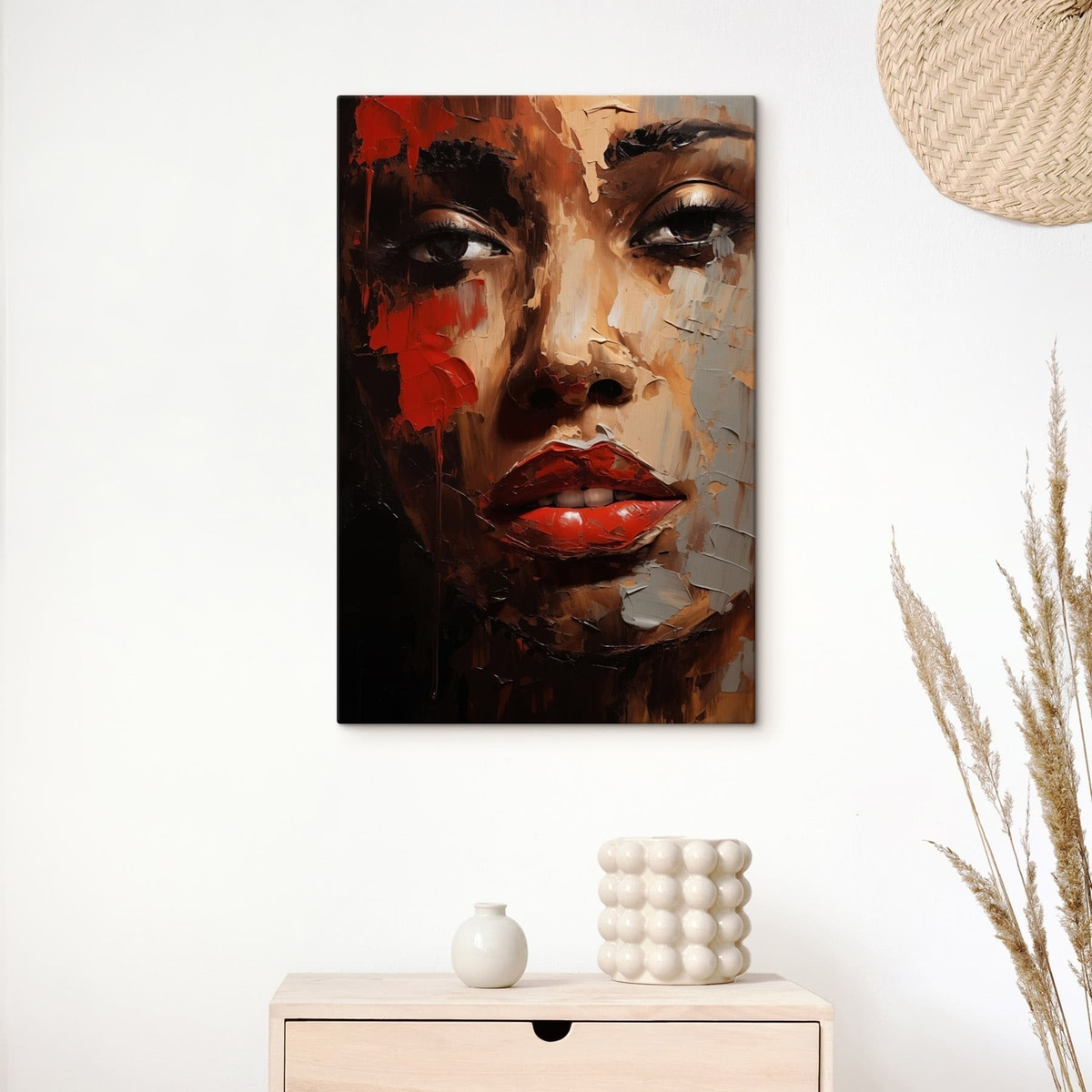 Mulher com acentos vermelhos — interior 3