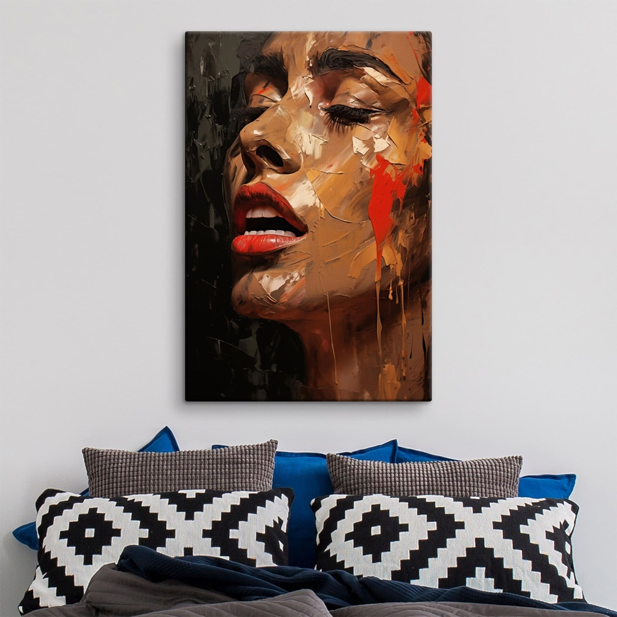Retrato feminino em vermelho — interior 2