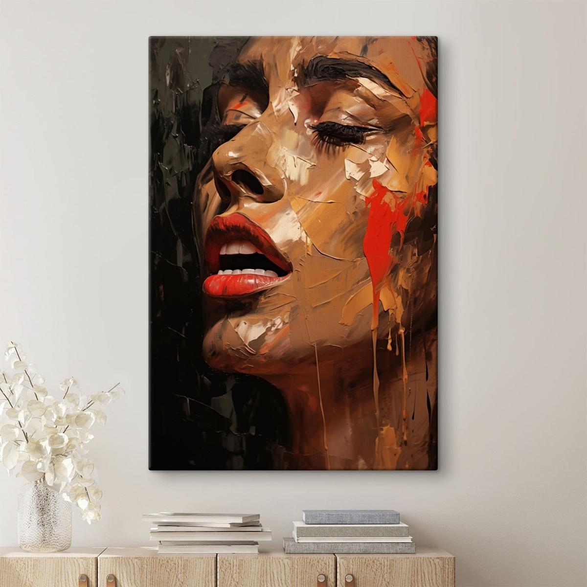 Retrato feminino em vermelho — interior 3