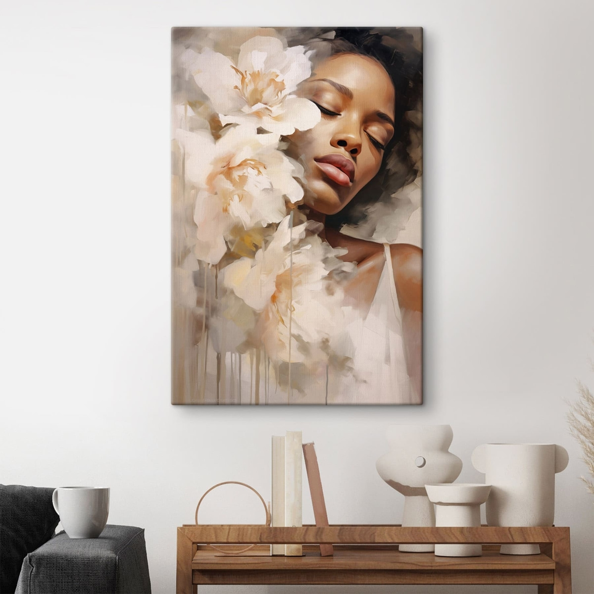 Mulher e flores grandes — interior 5