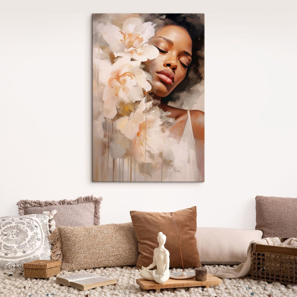Mulher e flores grandes — interior 2