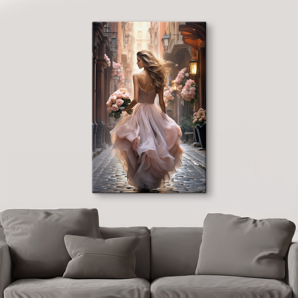 Mulher de vestido cor-de-rosa — interior 5