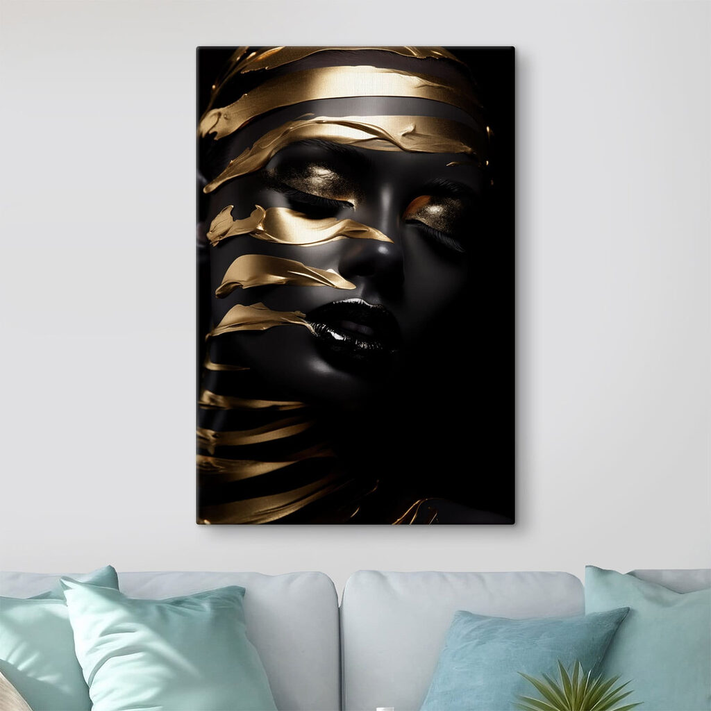 Retrato escuro com dourado — interior 2