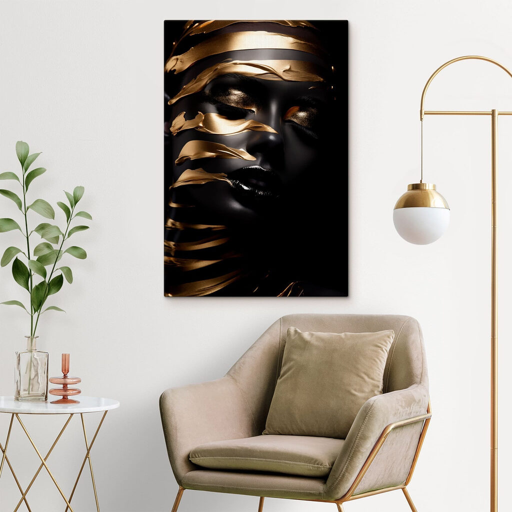 Retrato escuro com dourado — interior 4