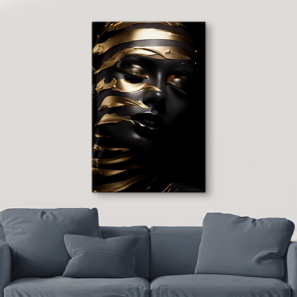Retrato escuro com dourado — interior 6