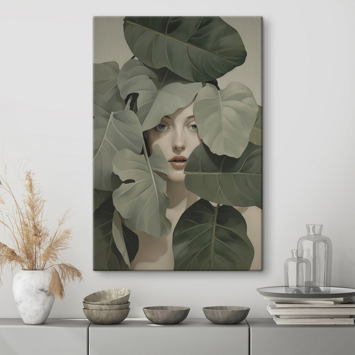 Menina entre folhas — interior 1