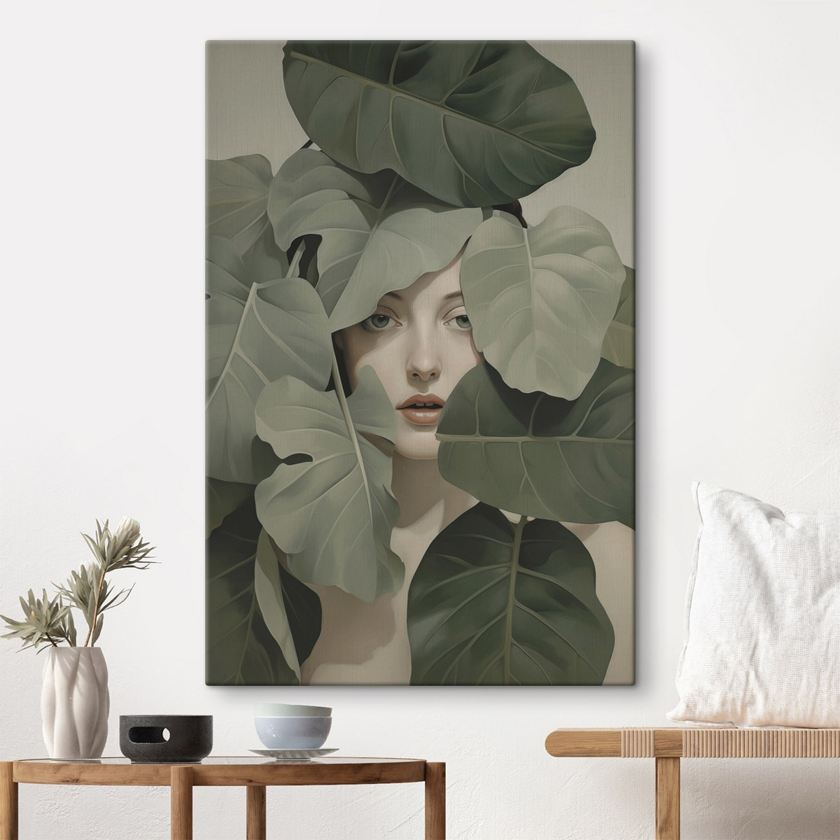 Menina entre folhas — interior 2