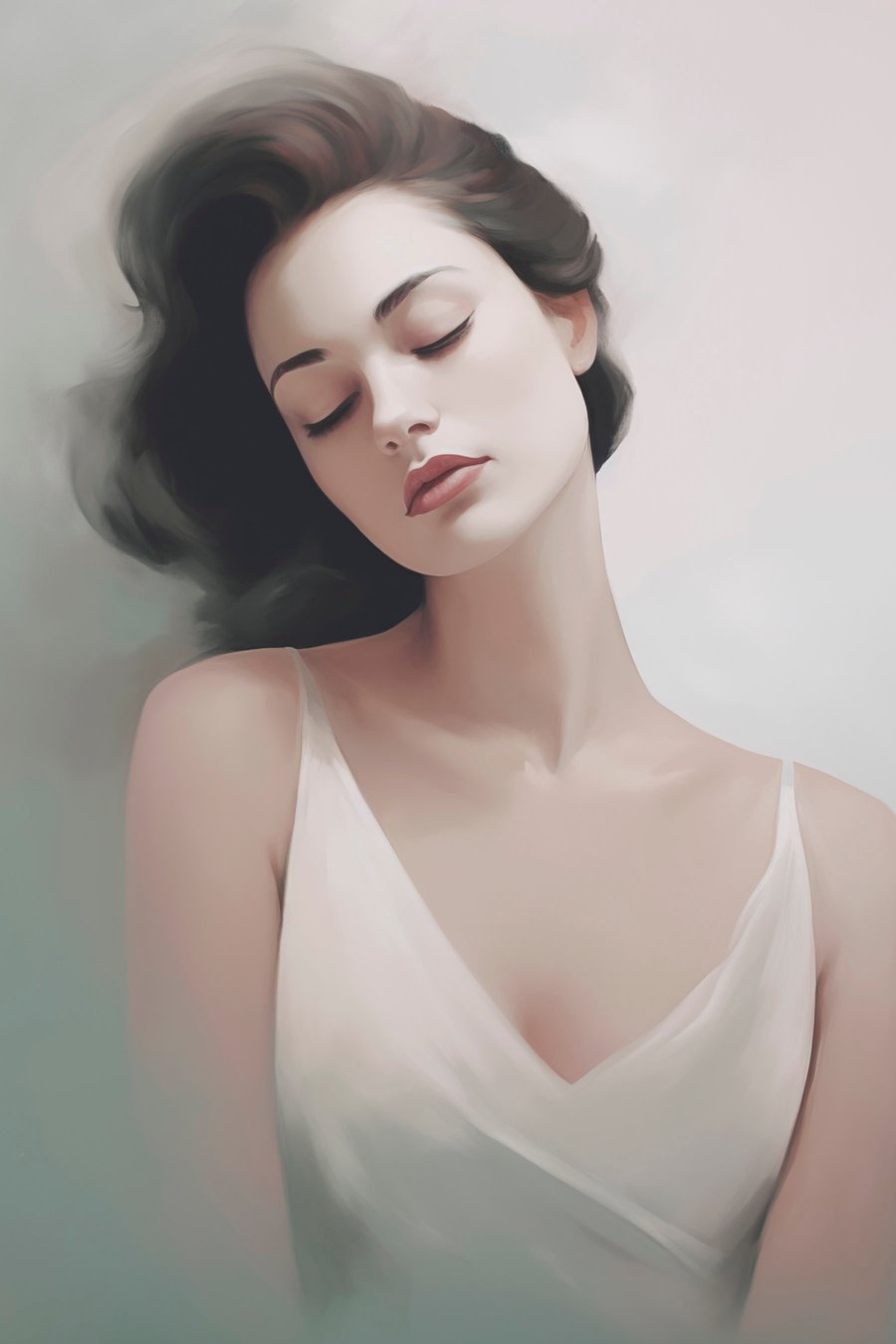 Retrato com olhos fechados — design completo