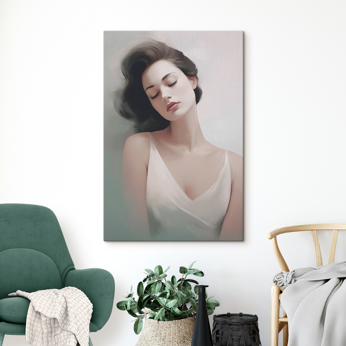 Retrato com olhos fechados — interior 1