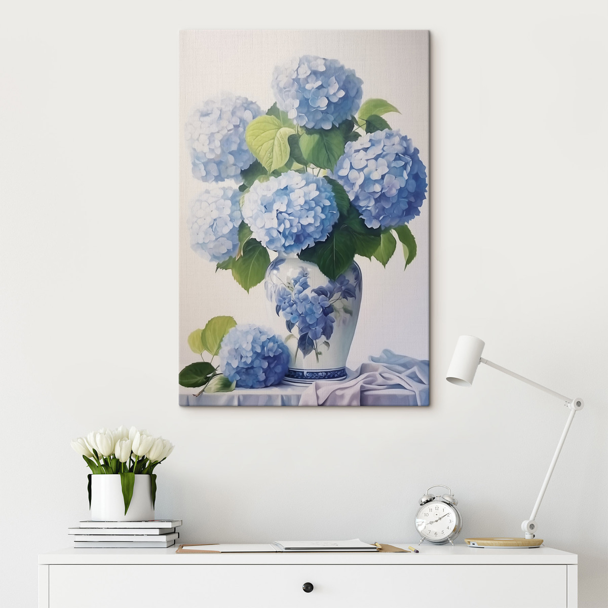Hortênsias num vaso — interior 1