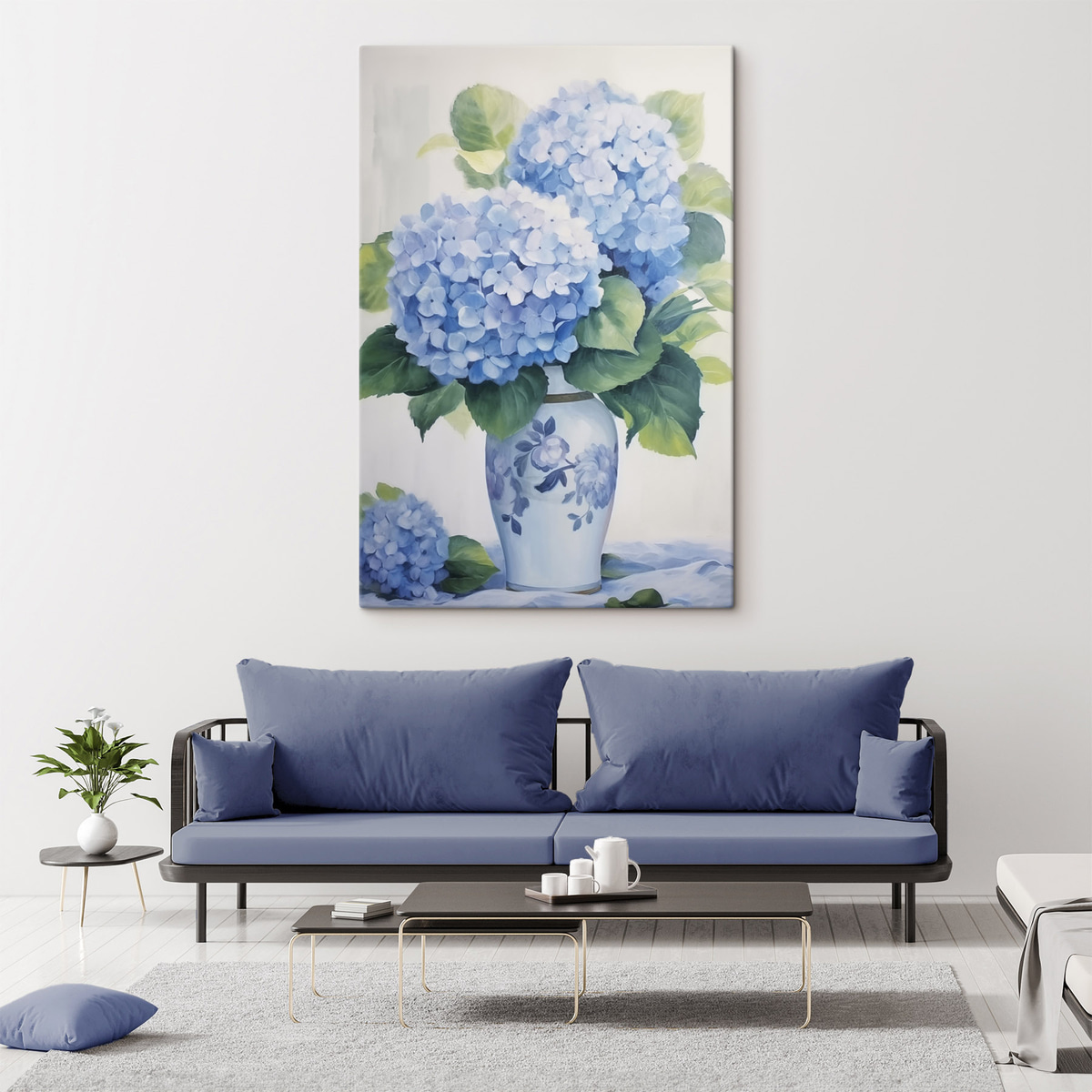 Hortênsias num vaso — interior 2