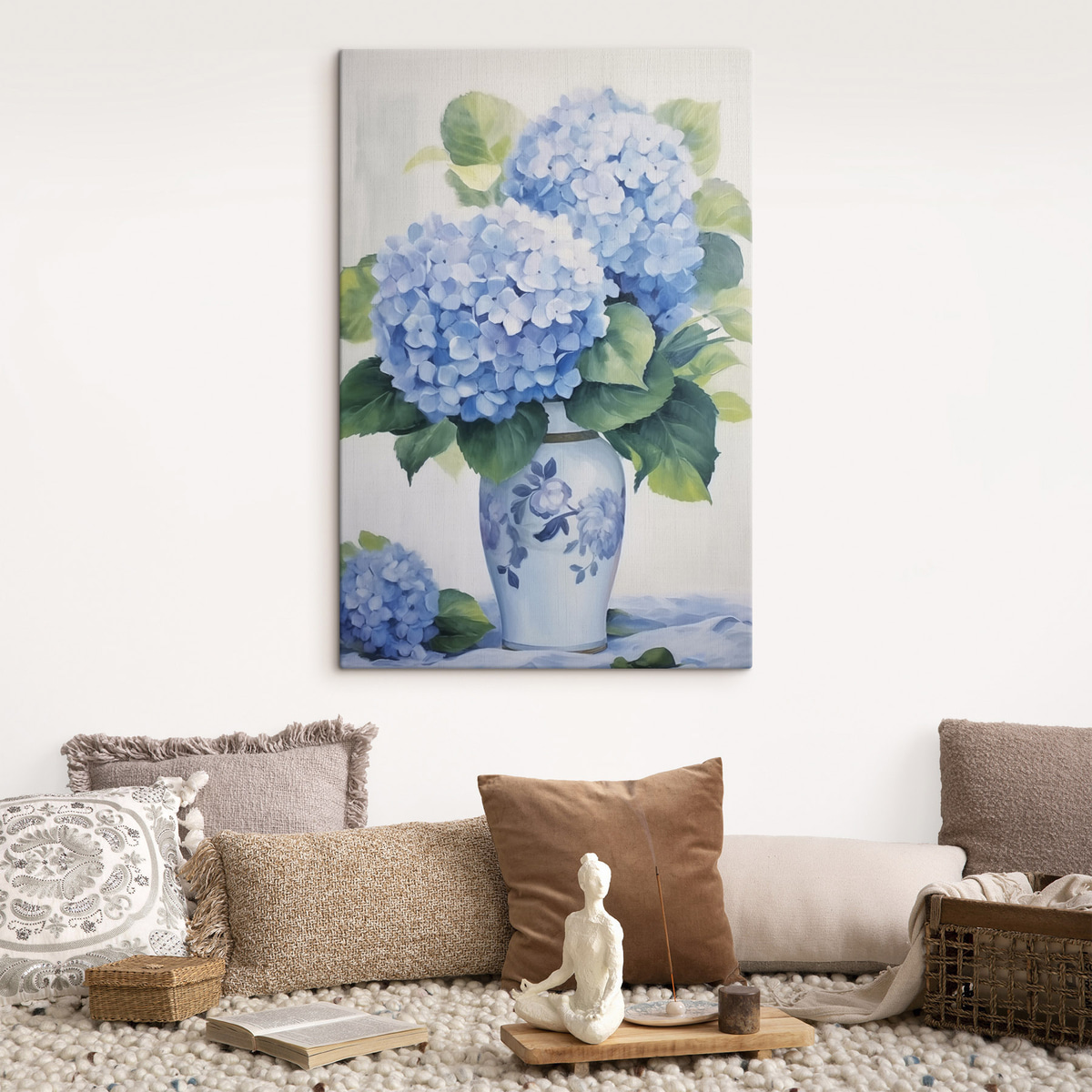 Hortênsias num vaso — interior 1