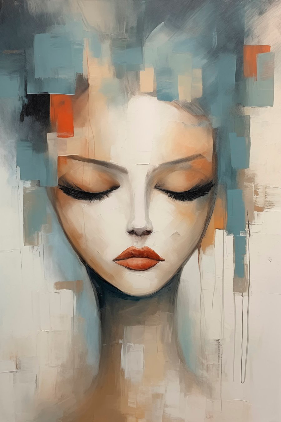 Retrato abstrato de menina — design completo
