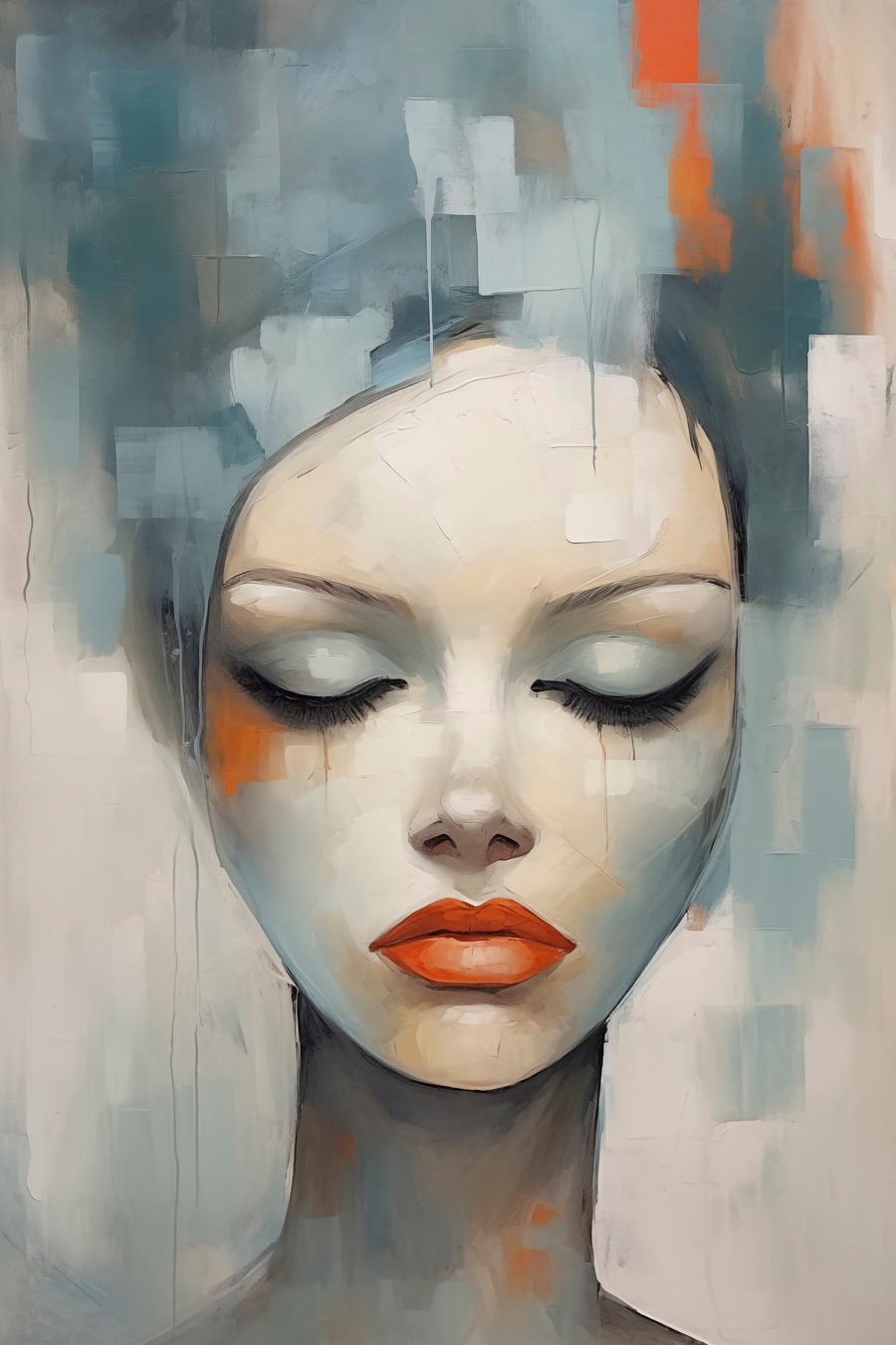 Retrato abstrato de menina — design completo