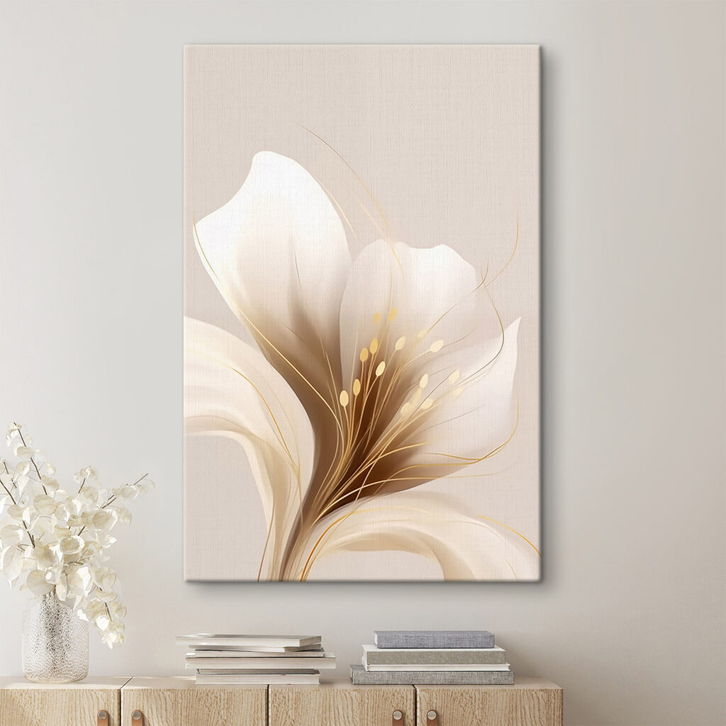 Flor branca com dourado — interior 2