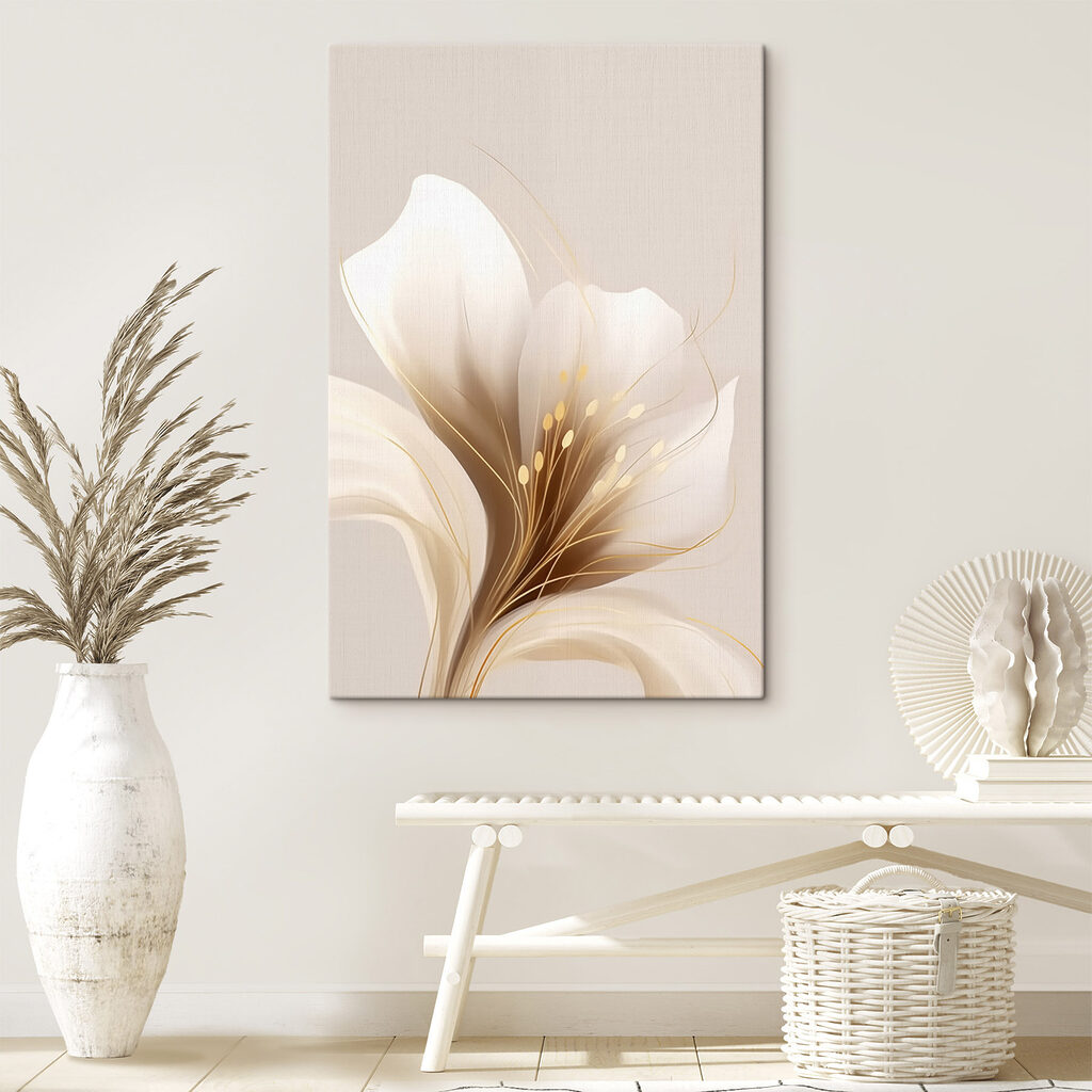 Flor branca com dourado — interior 1