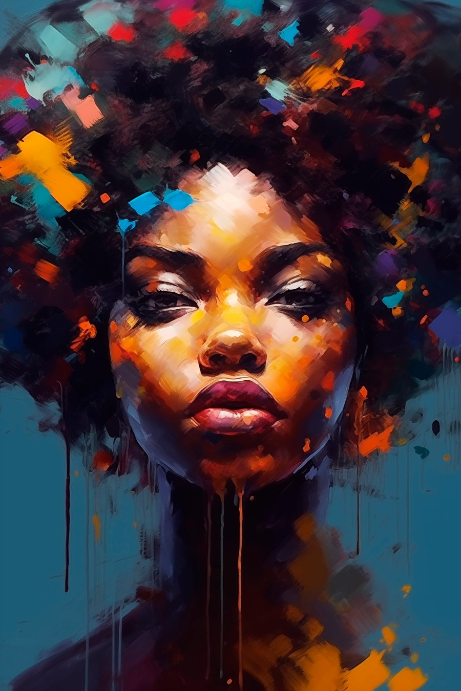 Retrato em manchas — design completo