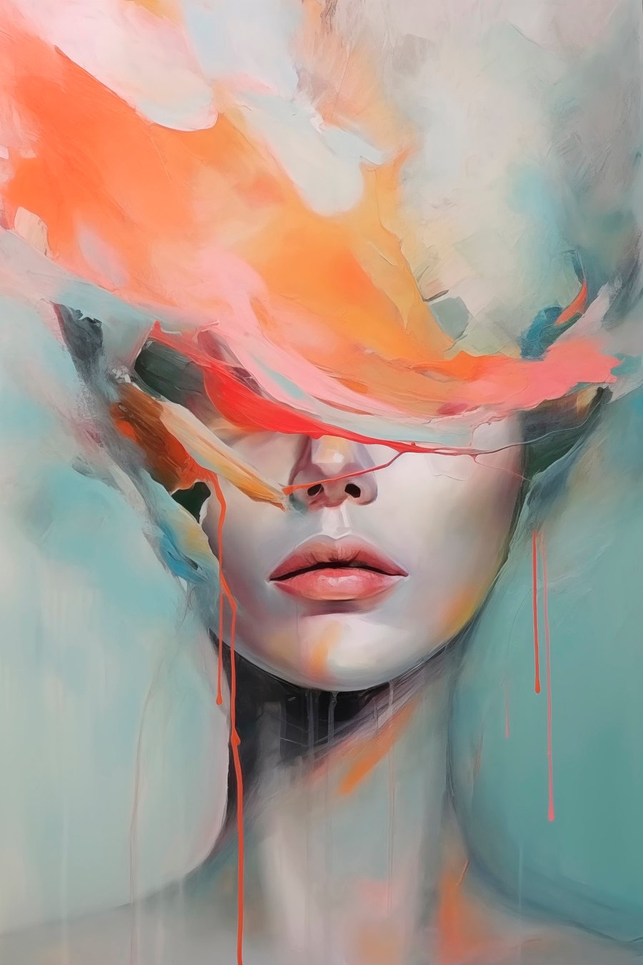 Retrato abstrato de menina — design completo
