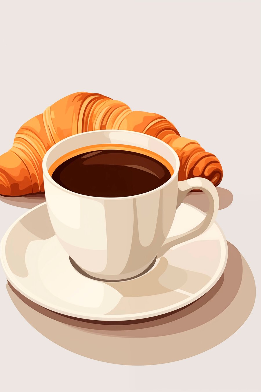 Café com croissant — design completo