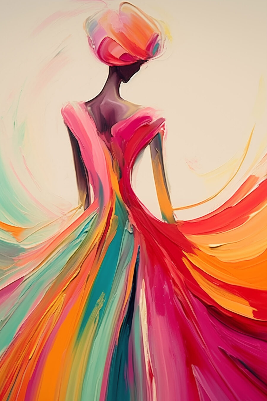 Vestido de faixas fluidas — design completo