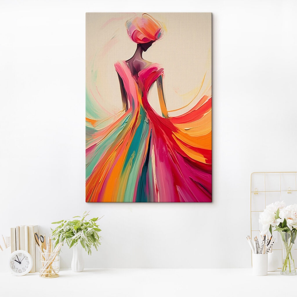 Vestido de faixas fluidas — interior 1