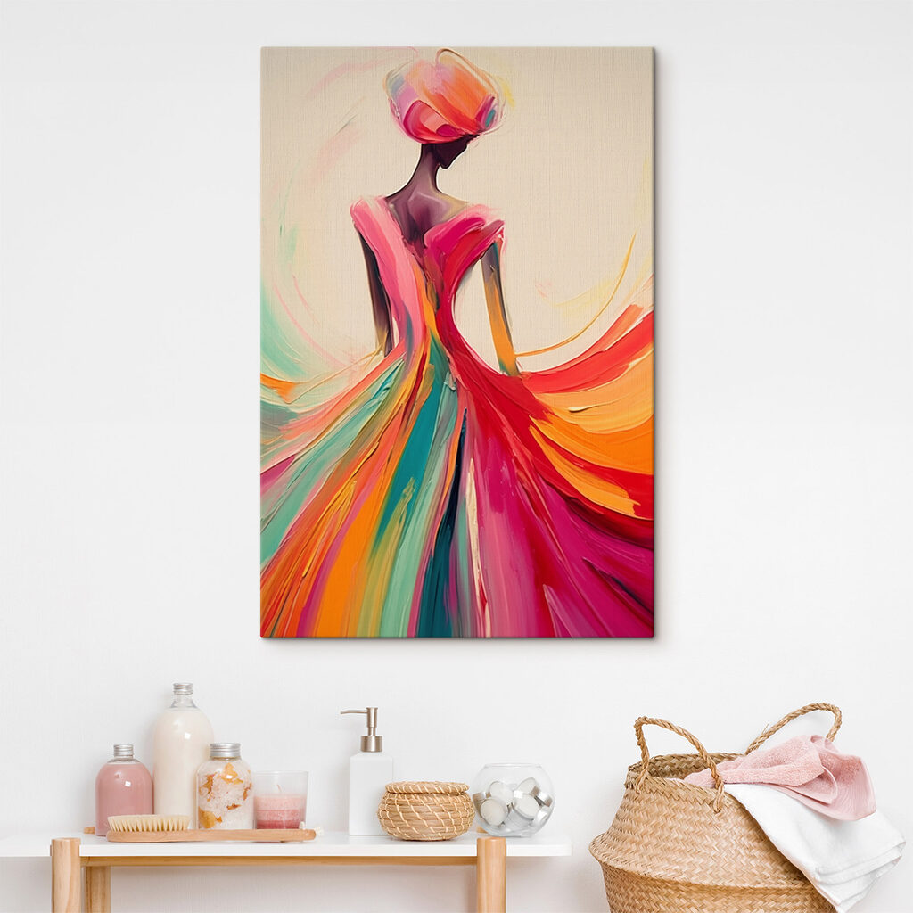 Vestido de faixas fluidas — interior 2