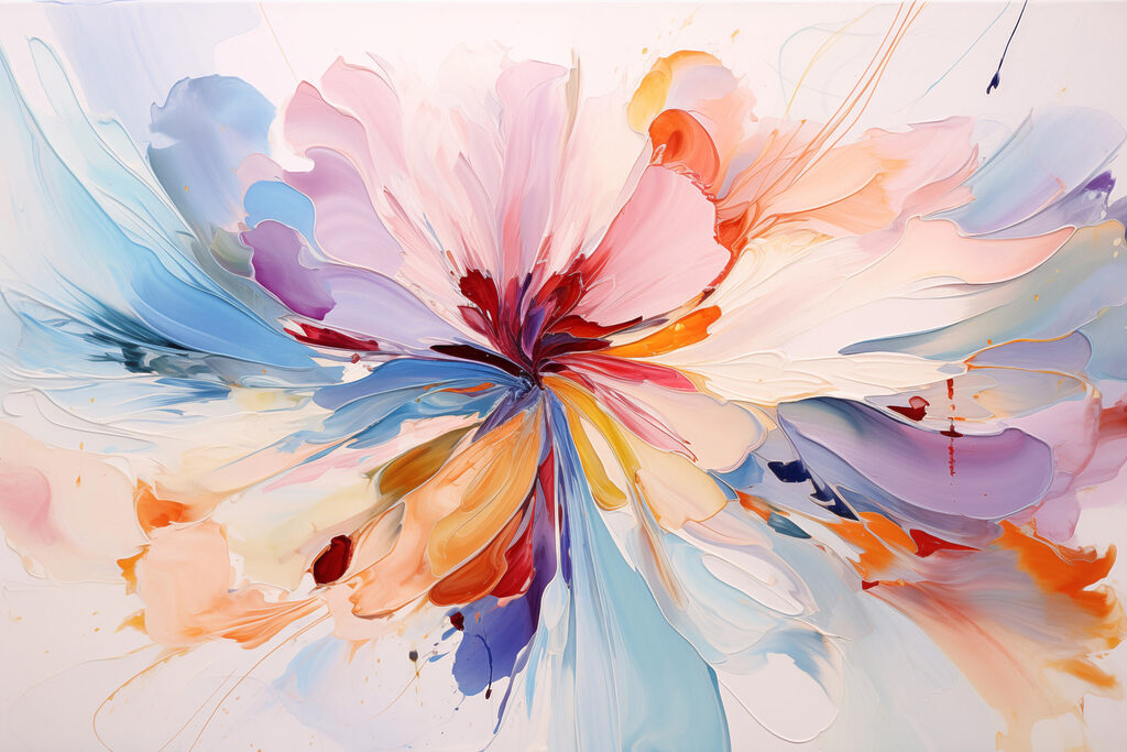 Flor pastel abstrata — design completo