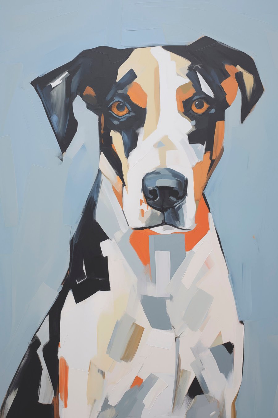 Retrato abstrato de cão — design completo