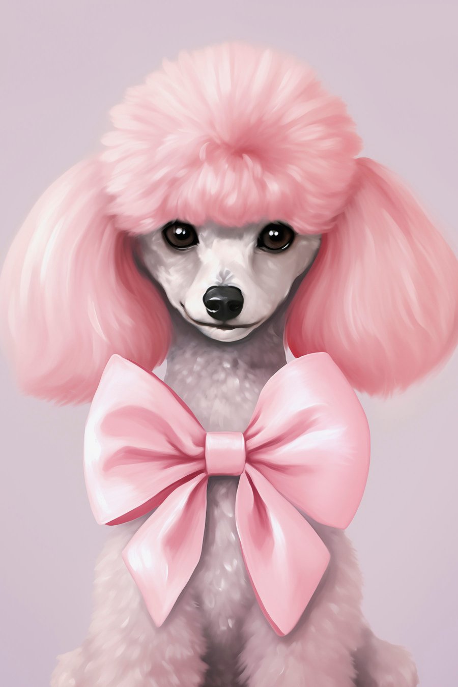 Caniche com laço — design completo