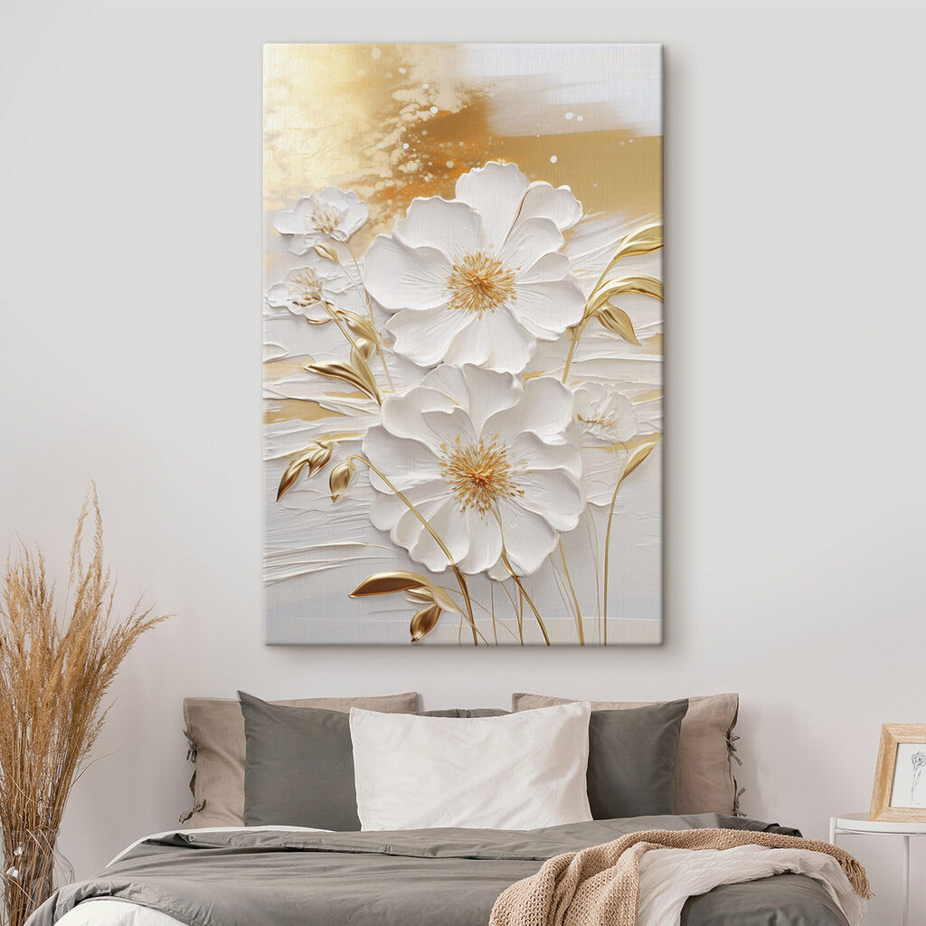 Flores brancas e ouro — interior 2